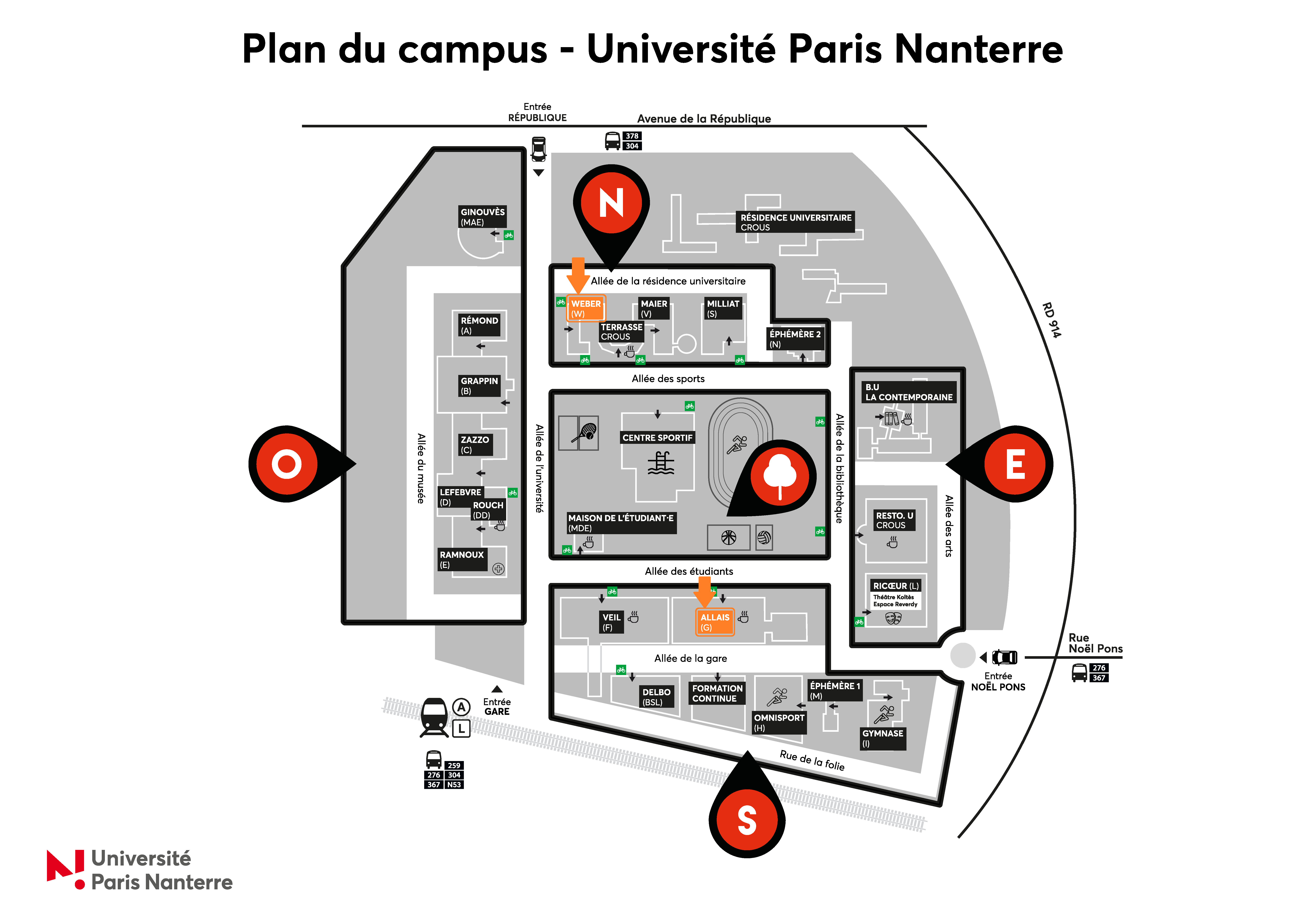 Plan Universite Paris Nanterre